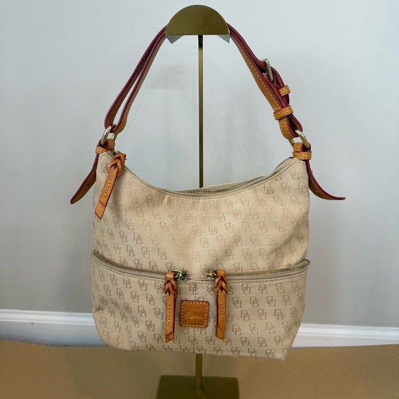 Dooney & Bourke Beige and Brown Shoulder Bag - Picture 1 of 9